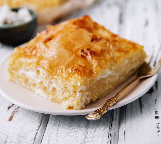 Traditional Rizopita (rice pie) from northern Greece